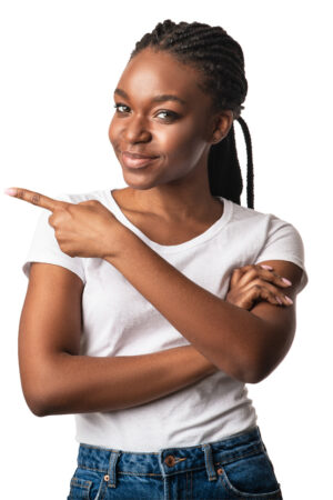 lady pointing